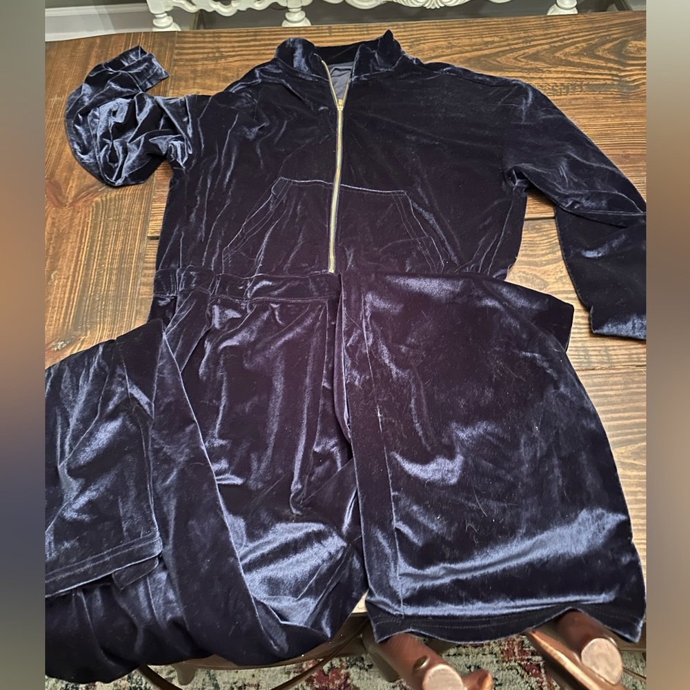 Fabletics Velour Zip-Up Jumpsuit XXL